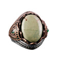 Natural Arizona Turquoise Stone Ring - 925 Sterling Silver Men's Ring (Model-4)