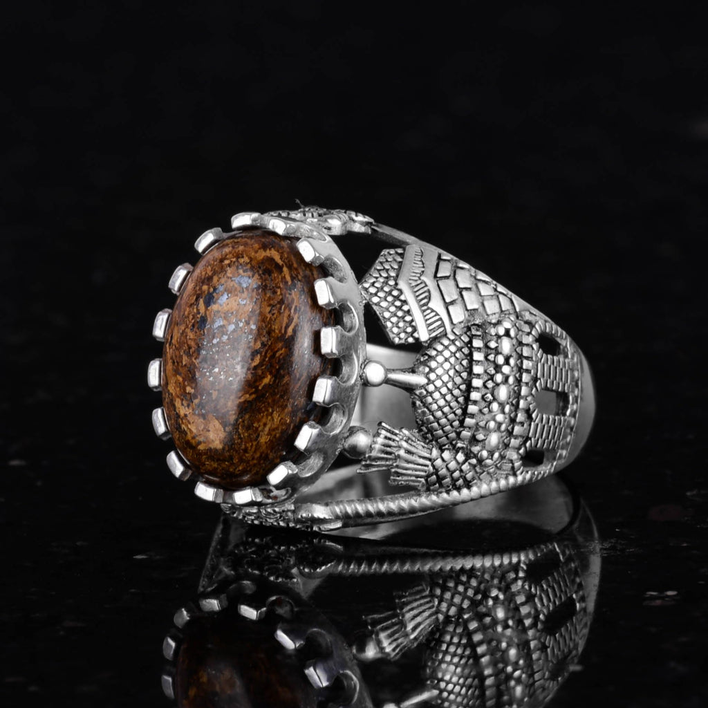Natural Bronzite Stone Ring — 4