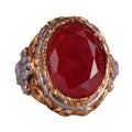 Sultan Ring - Handmade 925 Sterling Silver Ring - Red Paraiba Stone