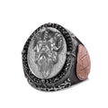 KAMBO Large Men's 925 Sterling Silver Ring – Bronze Star of David Detail – Symbolic Statement Ring (Guardian)