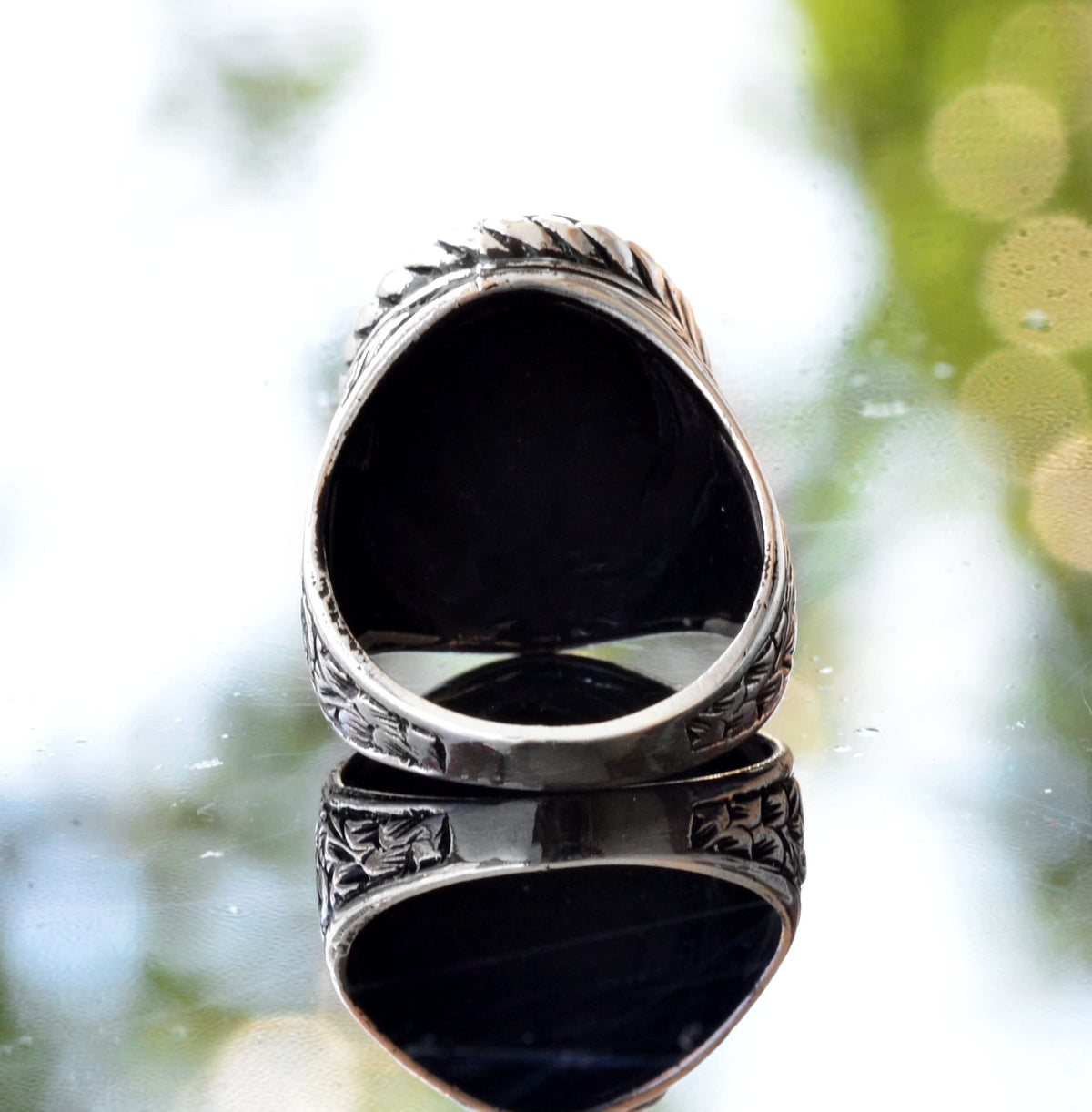 KAMBO Natural Obsidian Ring — 8