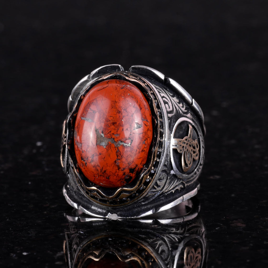 Ottoman Monogram Silver Ring — 5