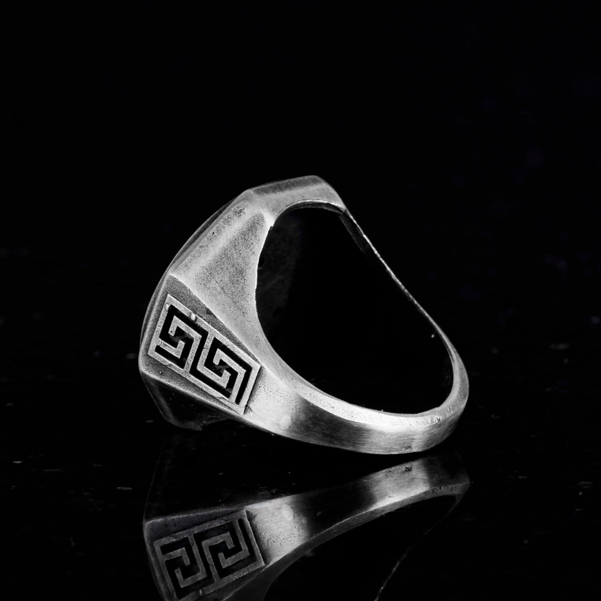 925 Sterling Silver Ring - Greek Key Design Men's Ring - Handmade Ring (Dragon) — 7
