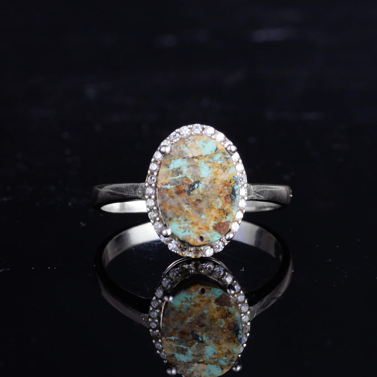 KAMBO Natural Arizona Turquoise Stone 925 Sterling Silver Women's Ring – Elegant Handmade Jewelry (Style-2) — 4