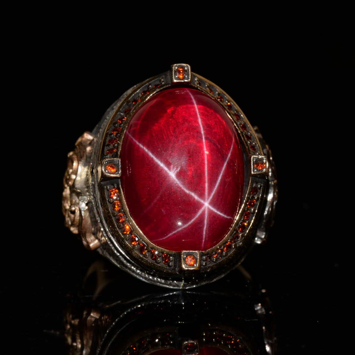 Natural Star Ruby Stone Ring, Handmade 925 Sterling Silver Ring — 2