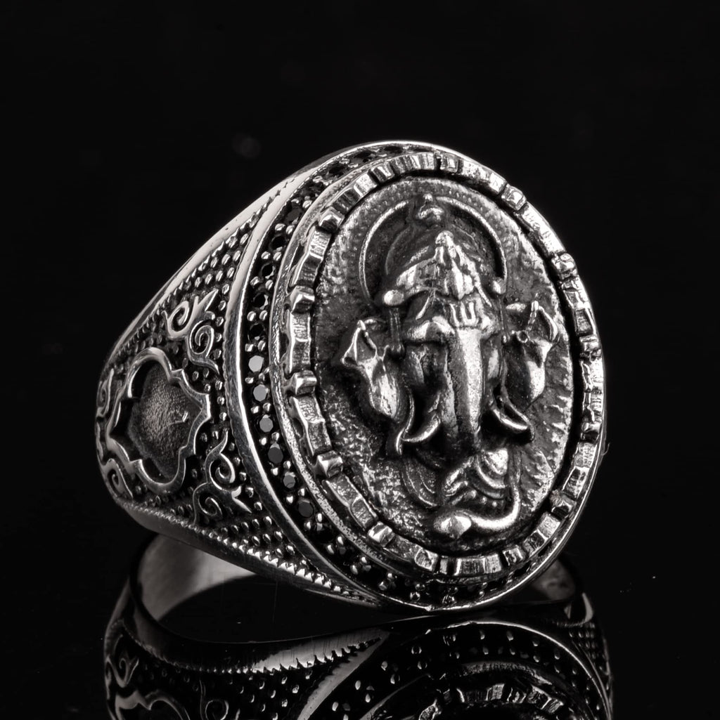 KAMBO 925 Sterling Silver Men's Elephant Ring – Showy and Majestic Design, Ideal for Daily Wear and Special Occasions — 3