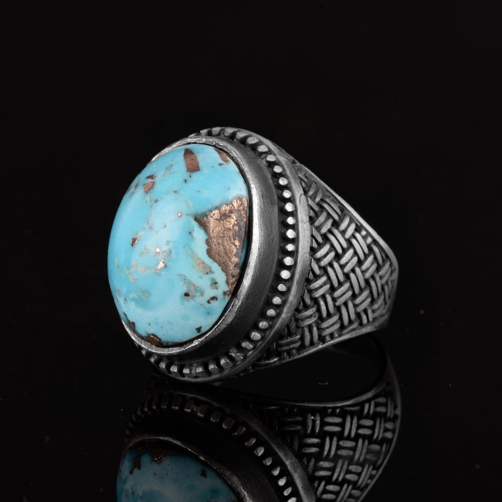 KAMBO Natural Arizona Turquoise Gemstone Ring (Model-2) — 5