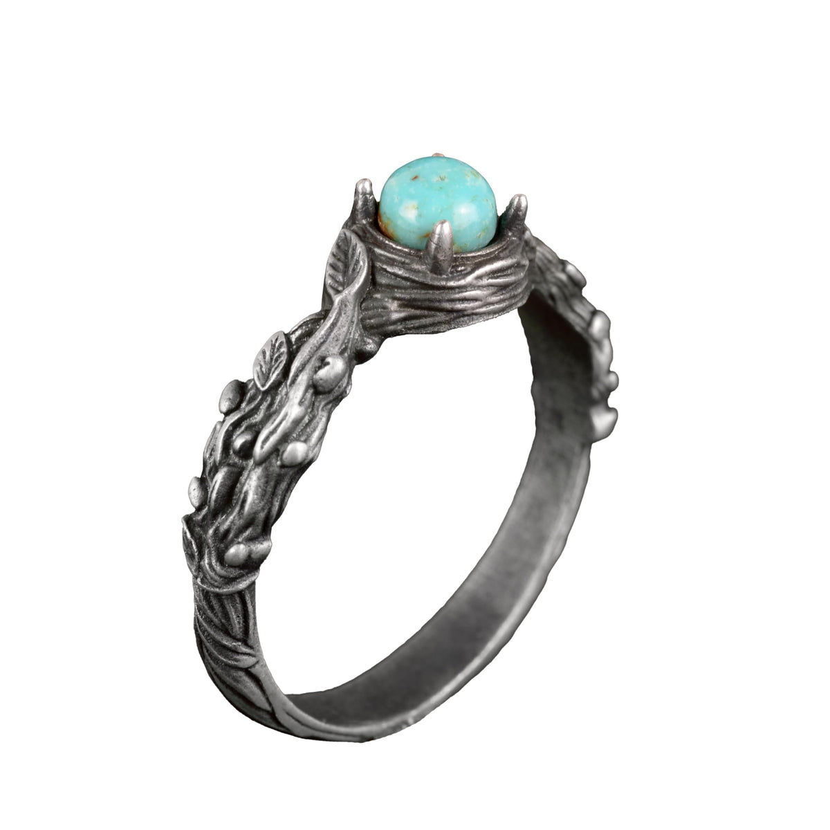 Natural Arizona Turquoise Stone Ring - 925 Sterling Silver (Model-3)