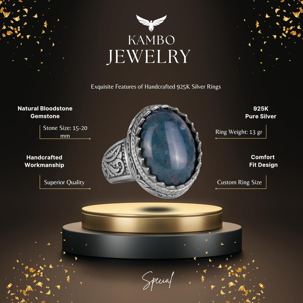 Natural Stone Ring - 925 Sterling Silver Ring (Model-3) — 2