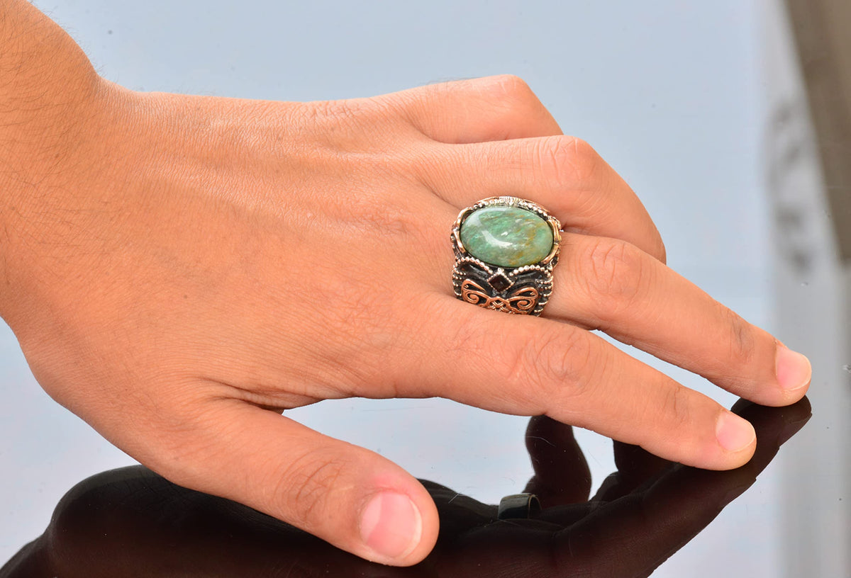 Bloodstone Natural Stone Ring — 6