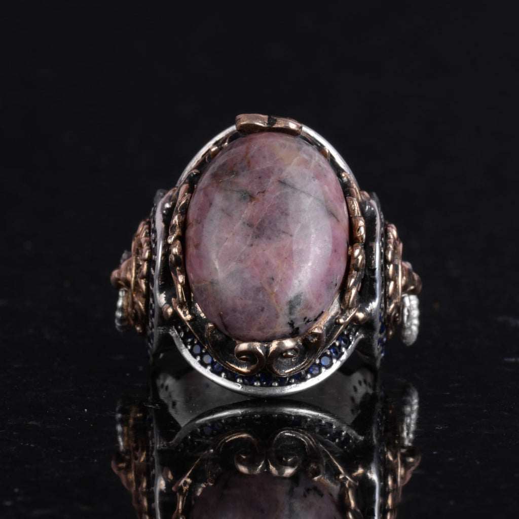 Handmade Natural Rhodonite Stone Ring — 4
