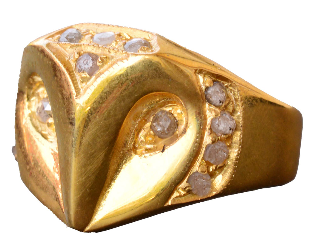 Diamond Stone Owl Ring