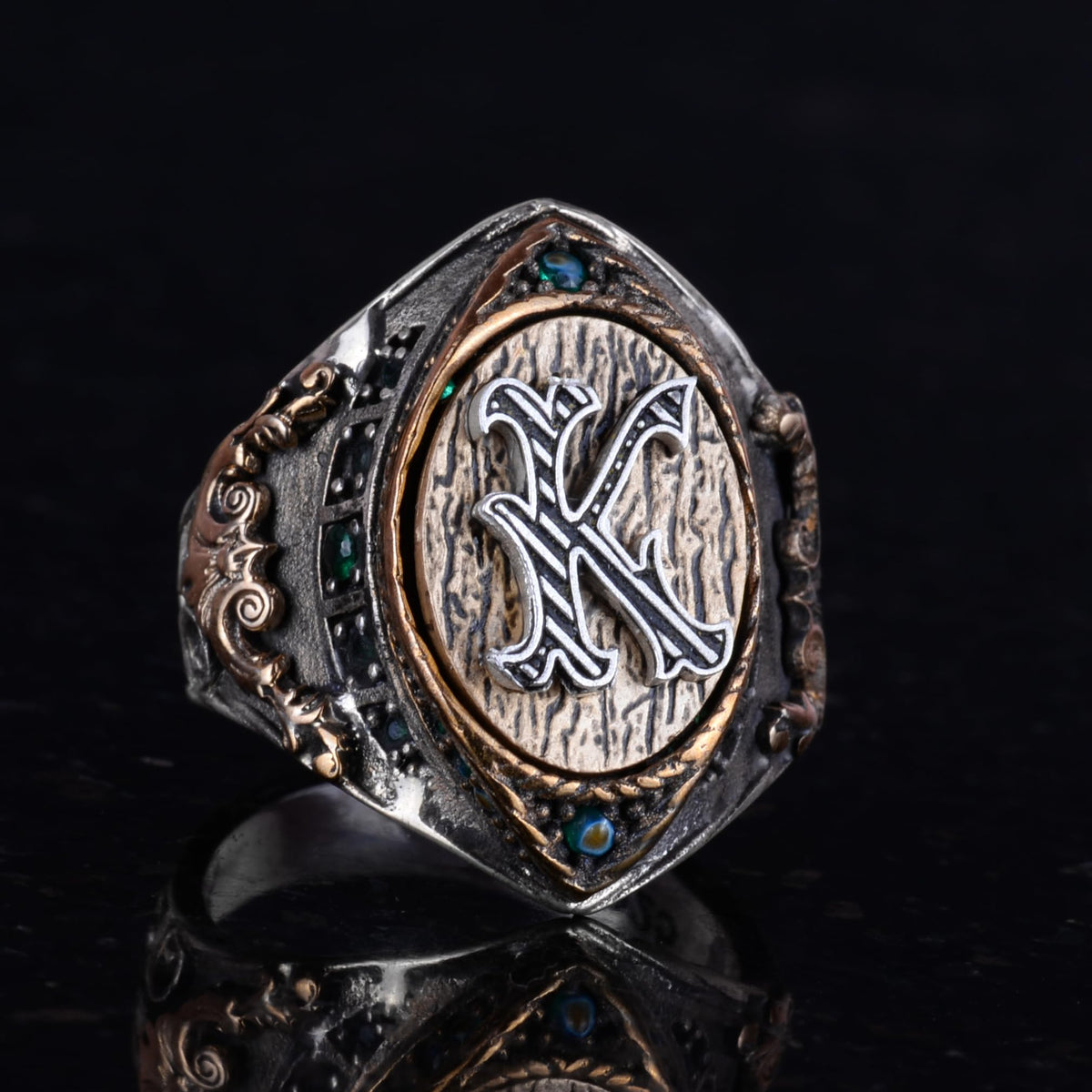 925 Sterling Silver Monogram Ring — 4
