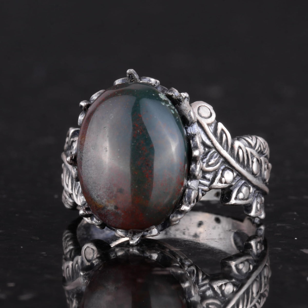 Vintage Bohemian Design Silver Women's Ring (Model-2) — 6