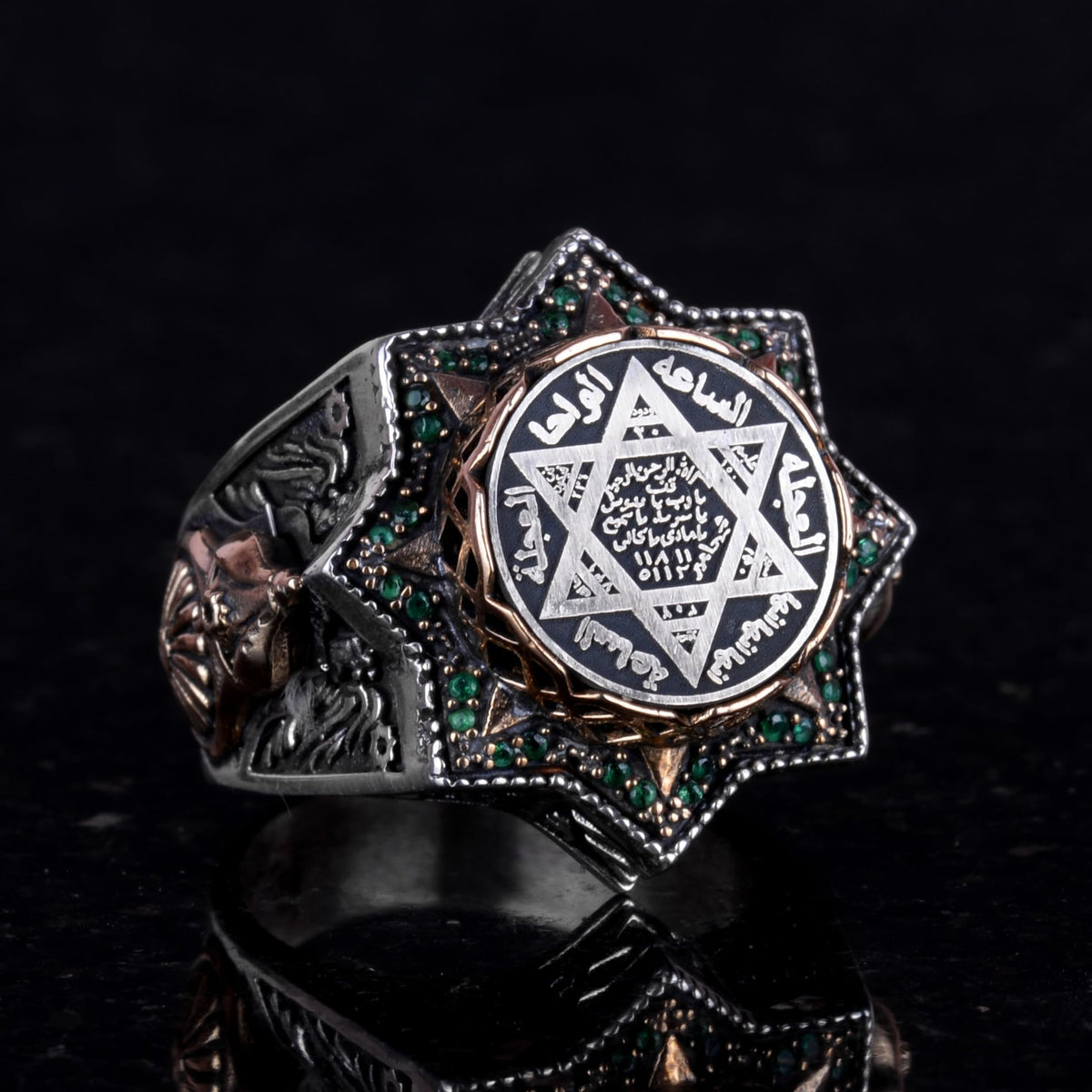 Star of David Ring, Solomon Men's Ring, 925 Sterling Silver Ring — 4