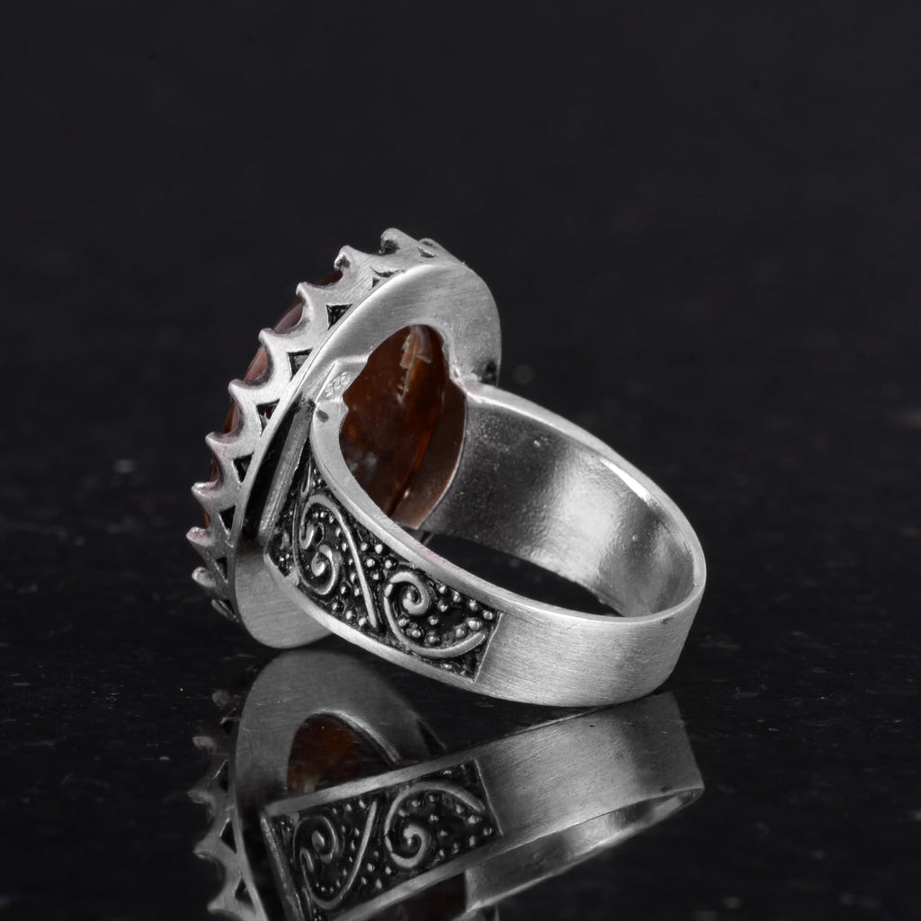 Natural Agate Stone Ring - 925 Sterling Silver — 6