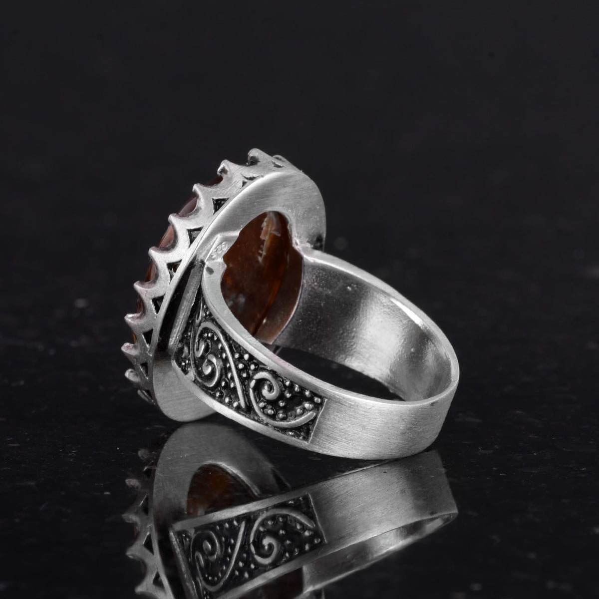 Natural Agate Stone Ring - 925 Sterling Silver — 6