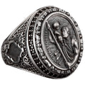 Kambo 925 Sterling Silver Men's Saint Christopher Ring – Showy and Spiritual Design, Ideal for Daily Use and Special Occasions