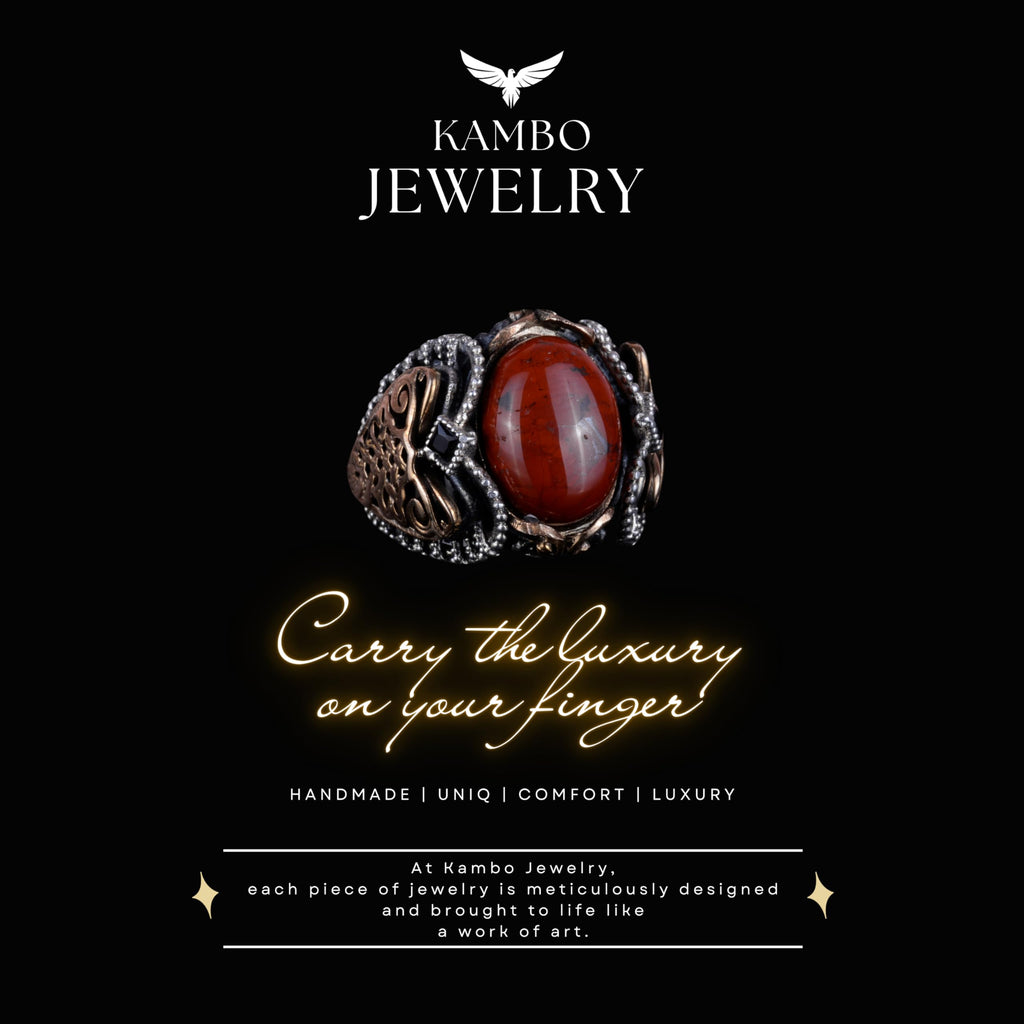 Natural Red Blood Stone Ring — 7
