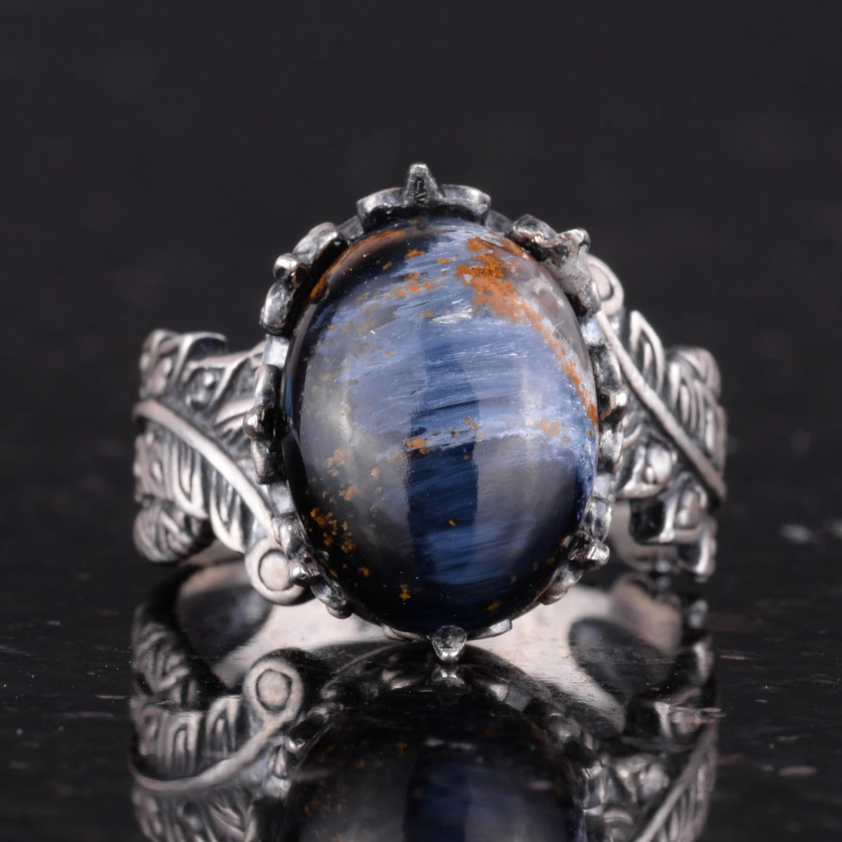 Handmade 925 Sterling Silver Ring - Natural Pietersite Stone — 4