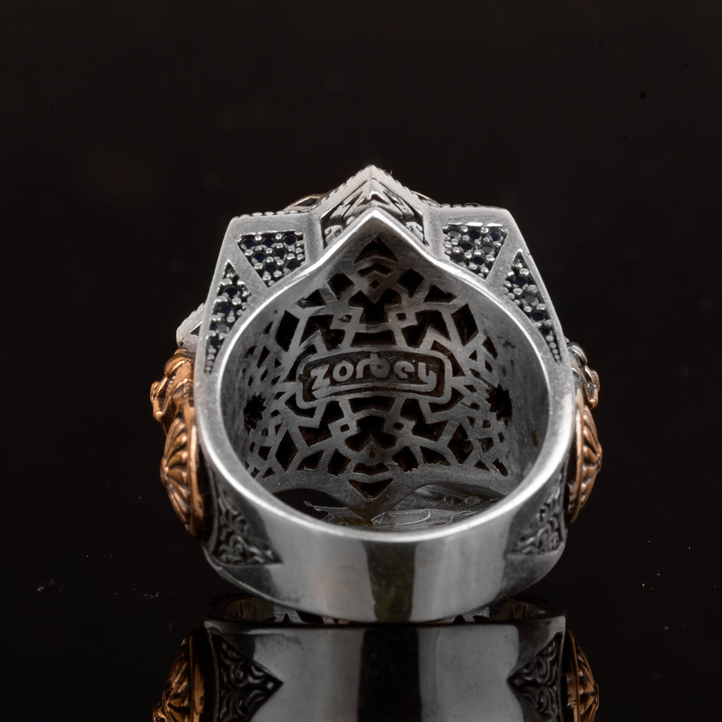Handmade Star of Solomon Ring - 925 Sterling Silver Men's Ring, Star of David Symbol — 7
