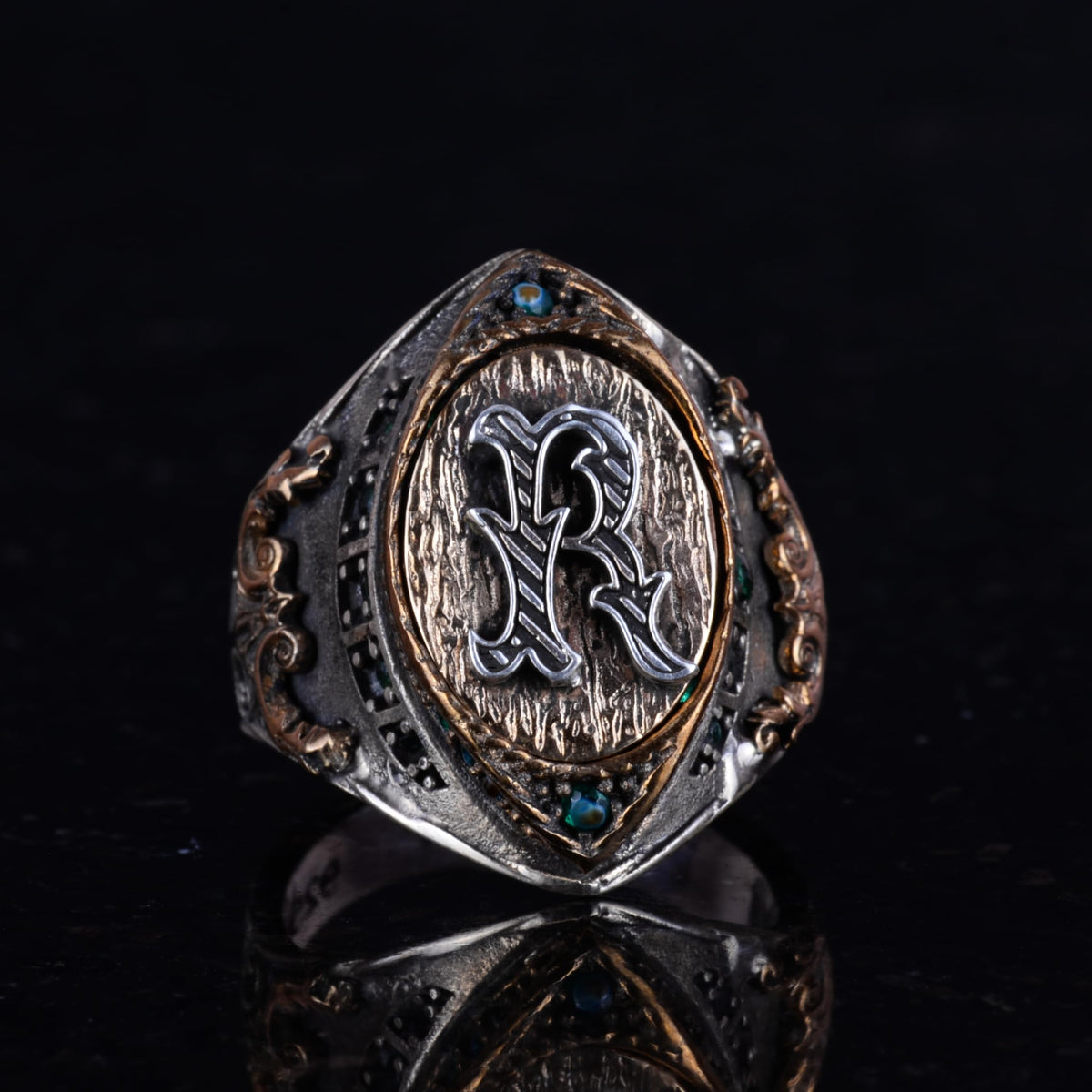 925 Sterling Silver Monogram Ring — 3