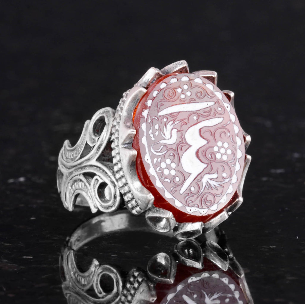 Natural Agate Stone, Silver Ring, Islamic Ring, Muslim Ring — 5