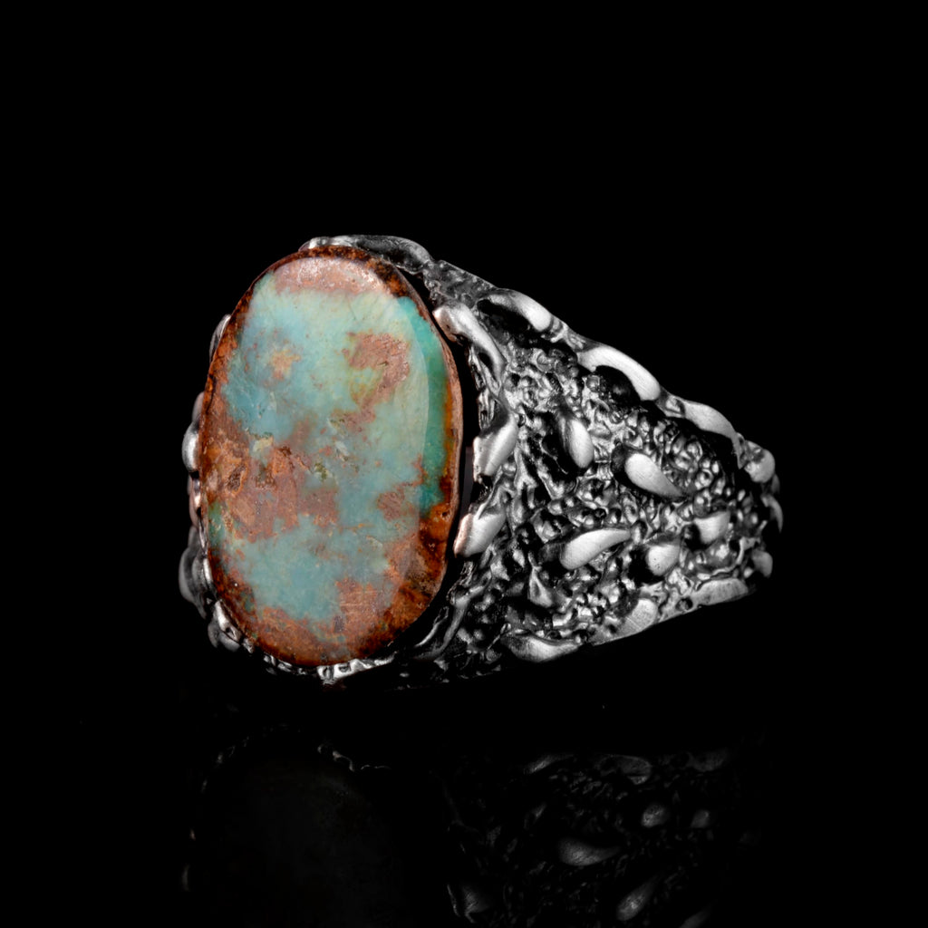 Natural Arizona Turquoise Stone Ring (Model-15) — 4