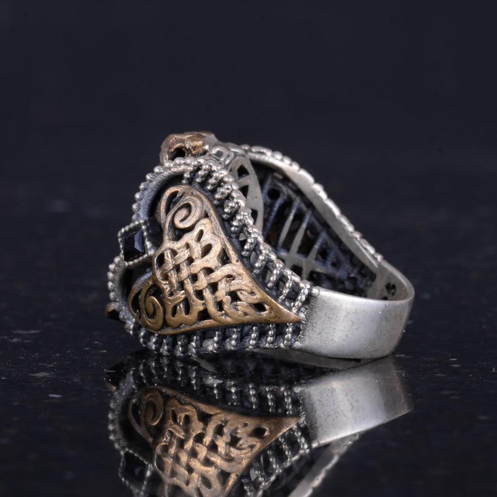 Silver Patterned Ring, Emblem - Cultural Design (Yggdrasil Tree of Life) — 6