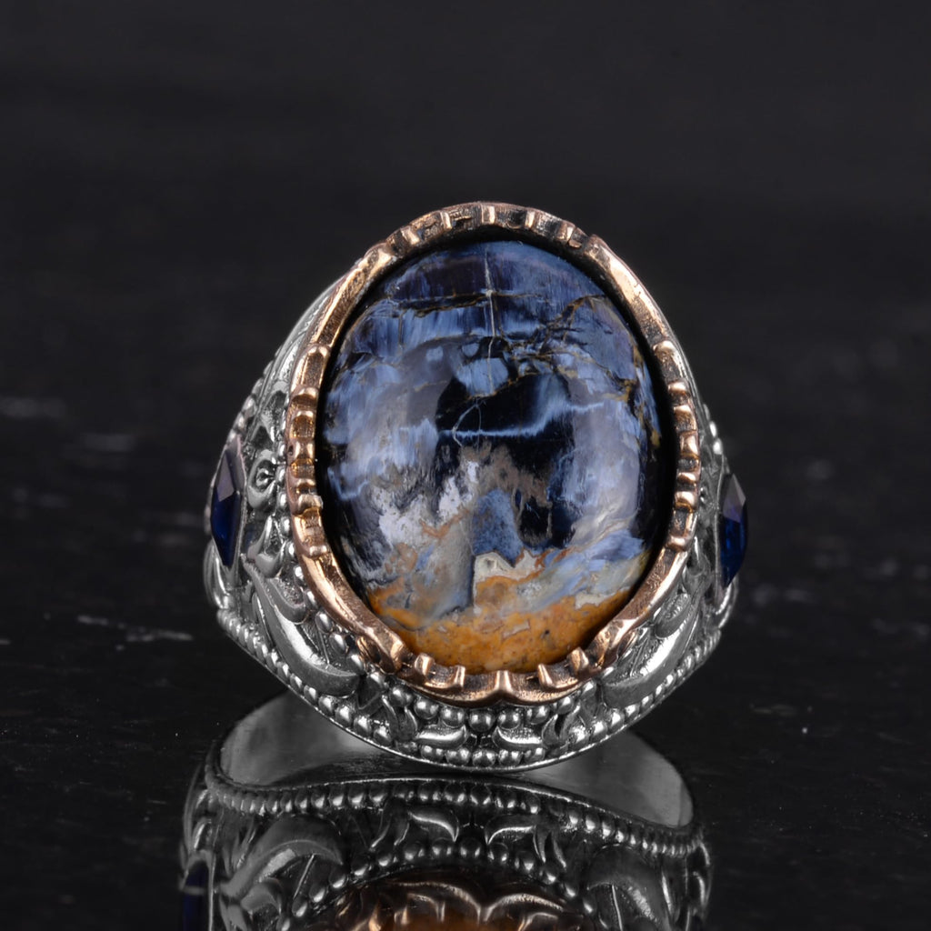Natural Pietersite Stone Ring - 925 Sterling Silver Handmade Ring — 4