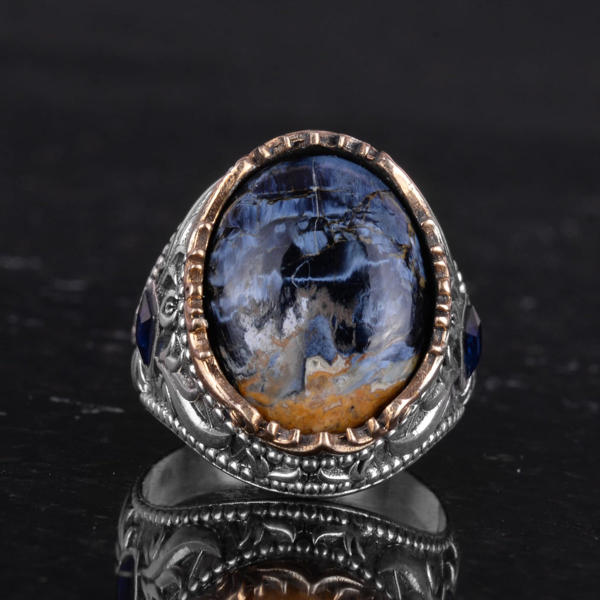 Natural Pietersite Stone Ring - 925 Sterling Silver Handmade Ring — 4