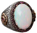 Natural Australian Opal Stone Ring, 7.55 Carat, Silver Ring