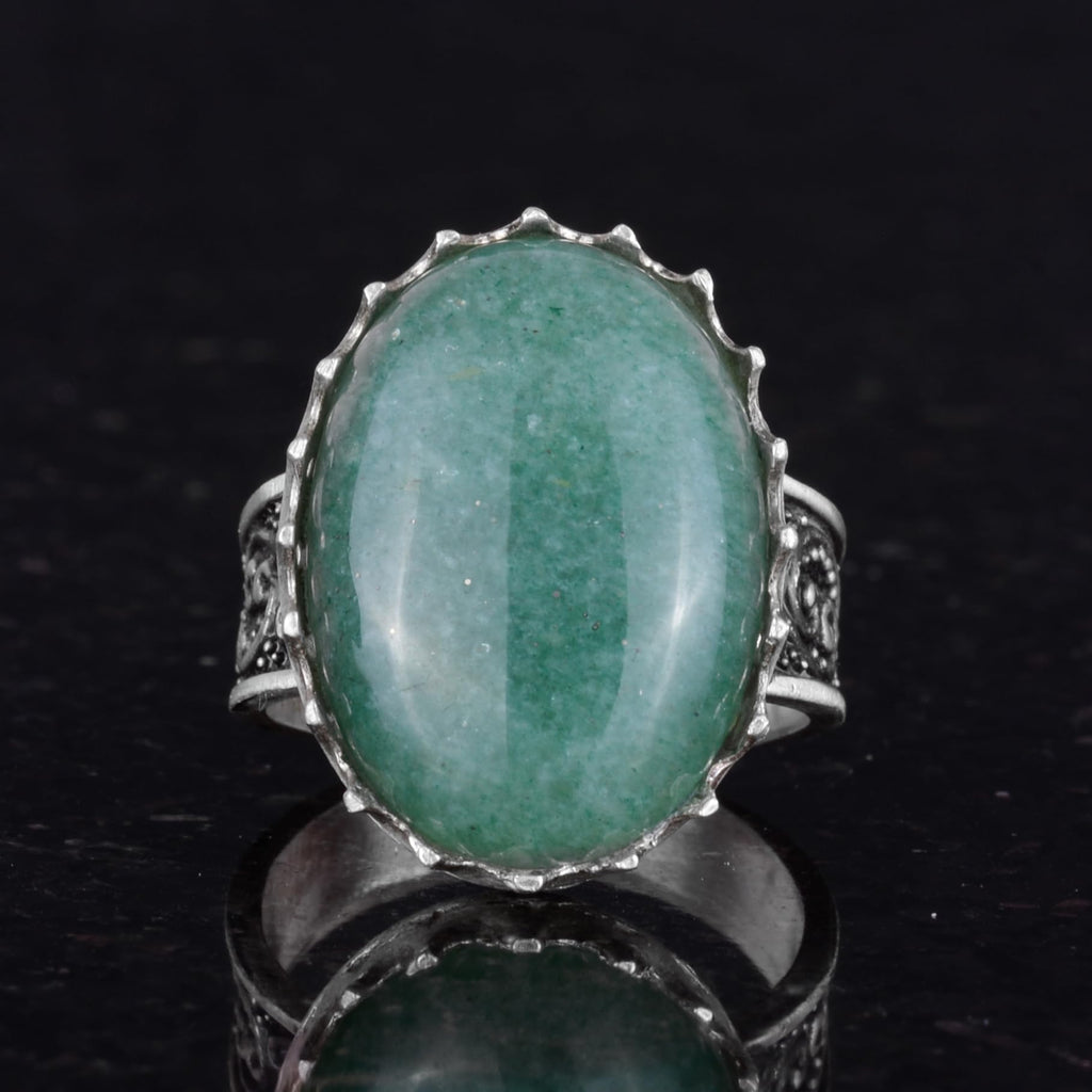 Natural Aventurine Stone Ring - 925 Sterling Silver Handmade Ring — 4
