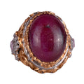 Natural Ruby Stone Sultan Ring - 925 Sterling Silver