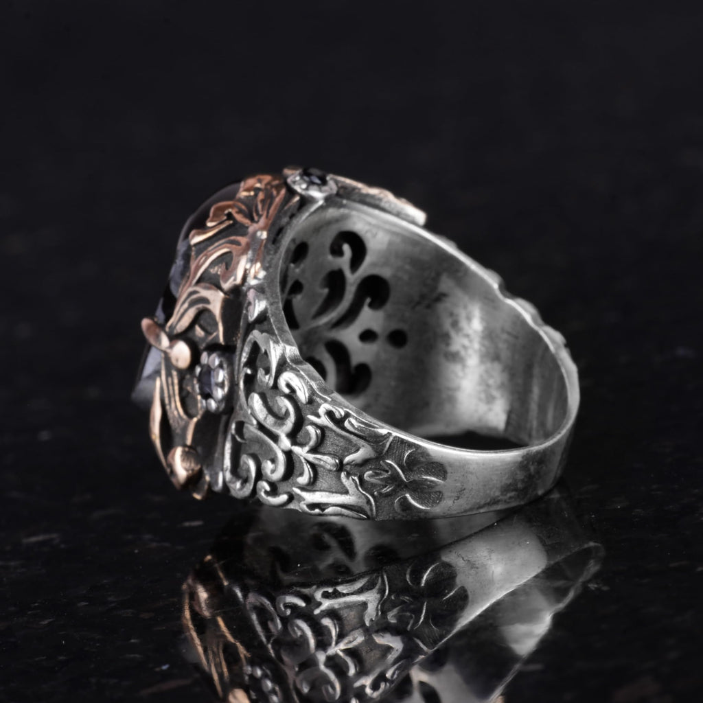 Handcrafted 925 Sterling Silver Men's Ring - Unique Design — 7