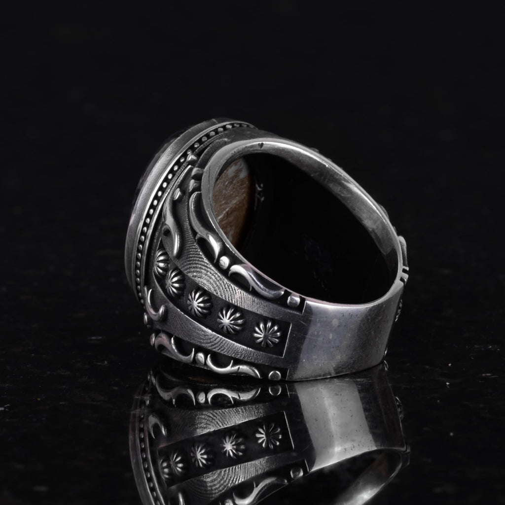 Natural Green Eye Stone Ring (Model-2) — 7