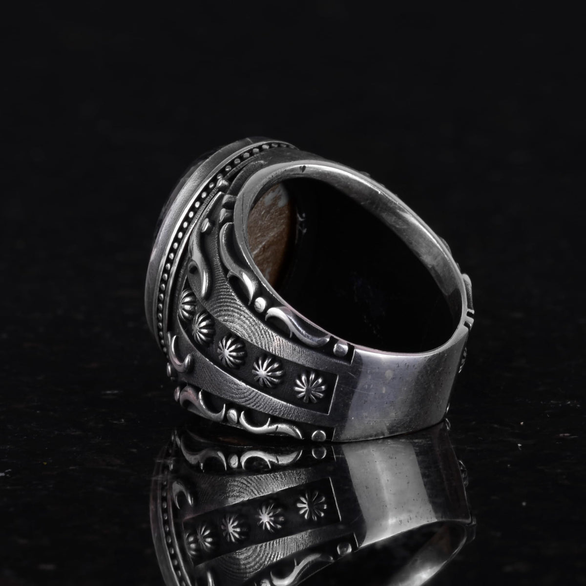 Natural Green Eye Stone Ring (Model-2) — 7