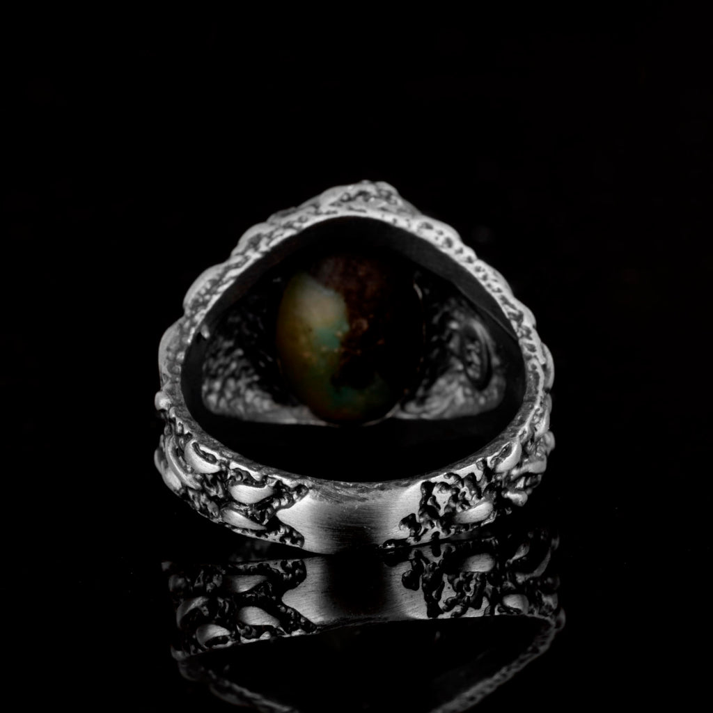 Natural Arizona Turquoise Stone Ring - 925 Sterling Silver Minimalist Ring (Model-3) — 6