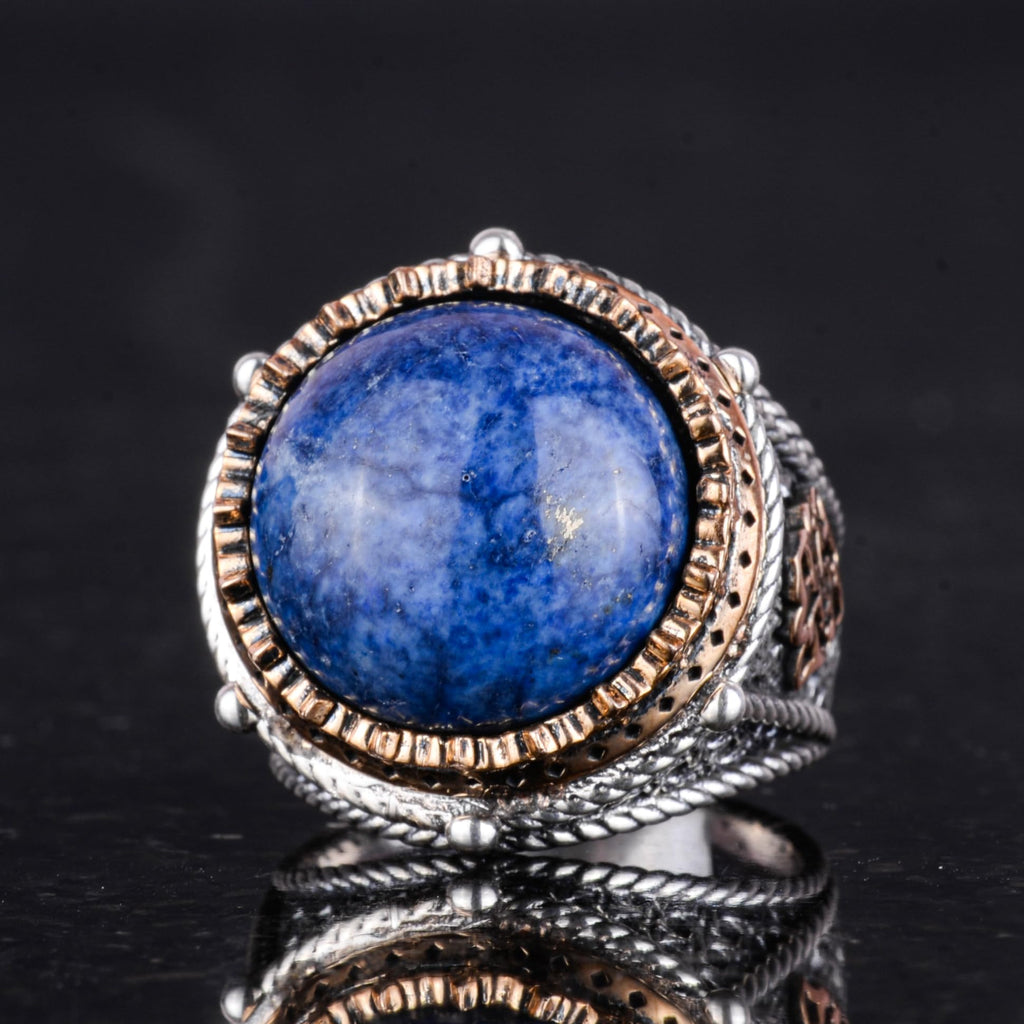 Natural Lapis Lazuli Stone Handmade Ring - 925 Sterling Silver — 6