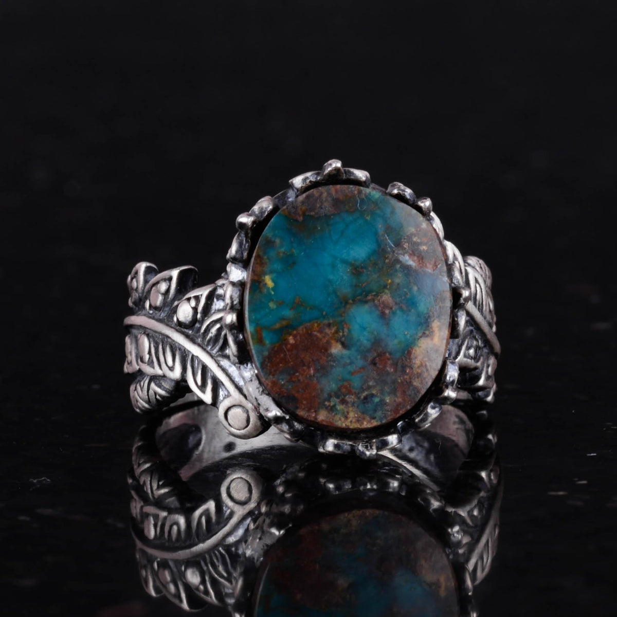 Natural Arizona Turquoise Stone Men's Ring, 925 Sterling Silver Ring, Minimalist Handmade Ring (Model-2) — 5