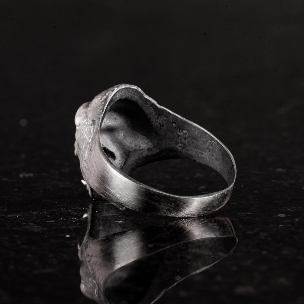 925 Sterling Silver Ring - Angry Gorilla Head Ring - Handmade Animal Figurine Men's Seal Ring — 6