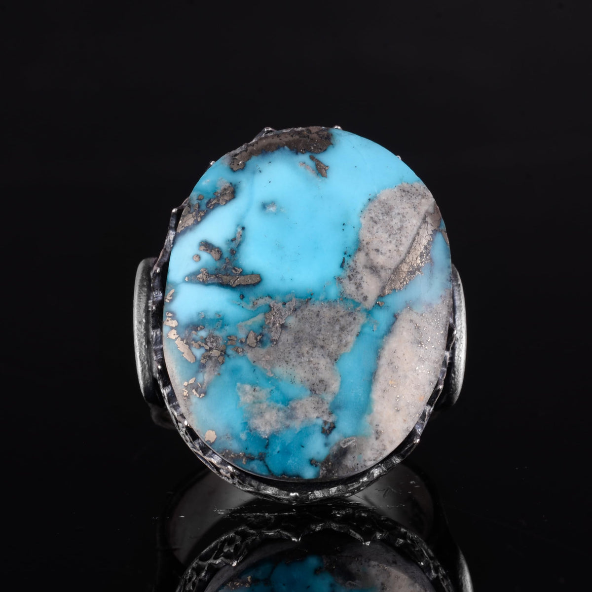 KAMBO 925 Sterling Silver Natural Turquoise Stone Large Men's Ring – Handmade Spiritual Healing Jewelry (Style-8) — 4