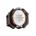 925 Sterling Silver Men's Helmsman Ring - Bold and Nautical Design