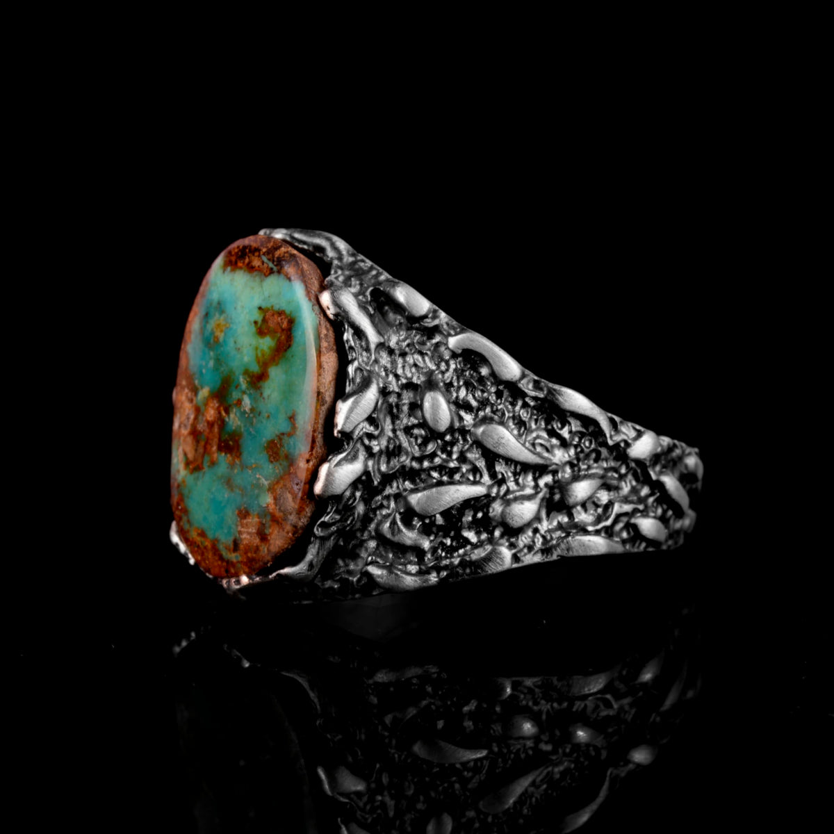 Natural Arizona Turquoise Stone Ring (Model-15) — 5