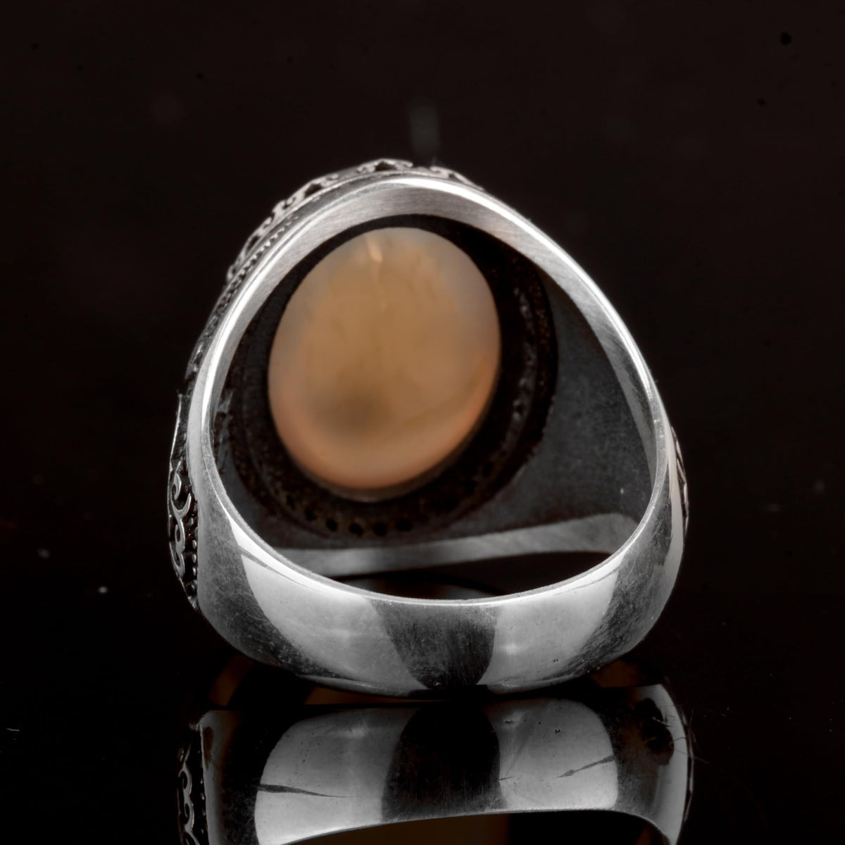 925 Sterling Silver Men's Ring, Natural Drusy Quartz Stone Ring — 7