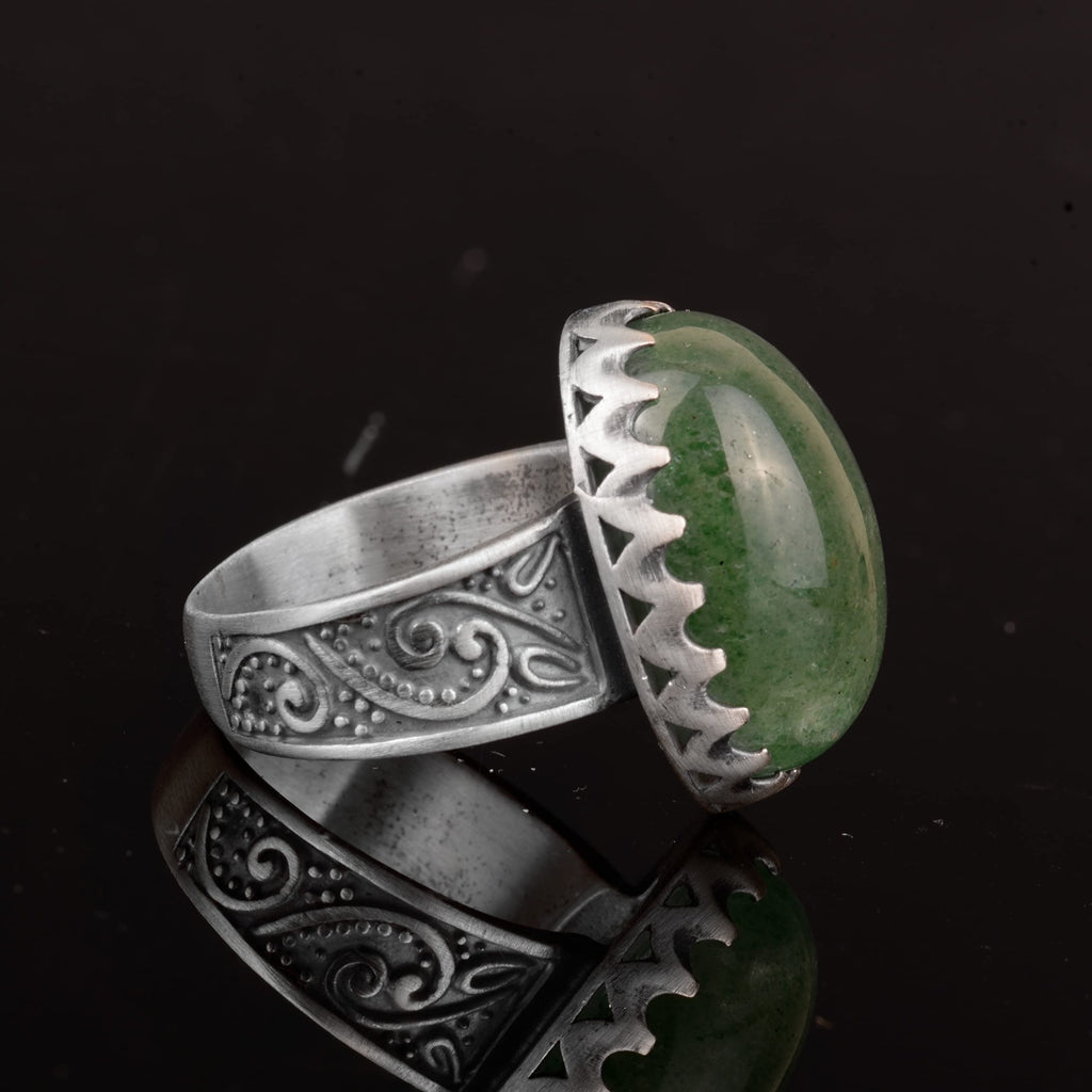 Natural Transparent Emerald Stone Men's Ring — 4