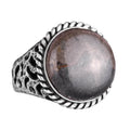 Natural Pyrite Stone Ring - 925 Sterling Silver Men's Ring