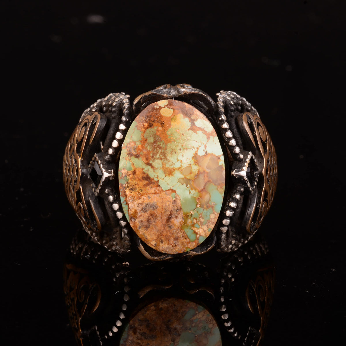 Green Turquoise Stone Ring (Model-3) — 3