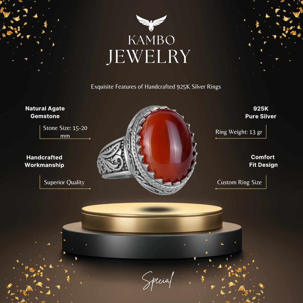 Natural Stone Ring - 925 Sterling Silver Ring (Model-5) — 2