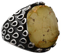 KAMBO Genuine Real Natural Arizona Turquoise Stone Ring, Handmade Silver Ring, 925 Sterling Silver Ring